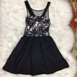 NWT Bongo Juniors Black Sequin Holiday Party Cocktail Y2K Formal 90’s Dress XL